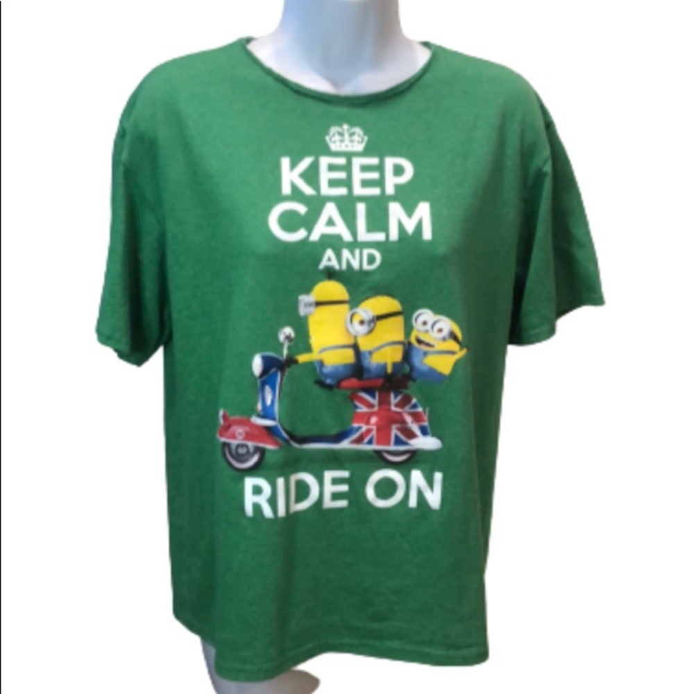 MINIONS “KEEP CALM AND RIDE ON” T-SHIRT • sz XL